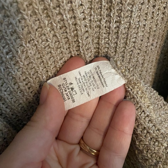 Tan Open-Front Knit Cardigan Sweater - Picture 3 of 4